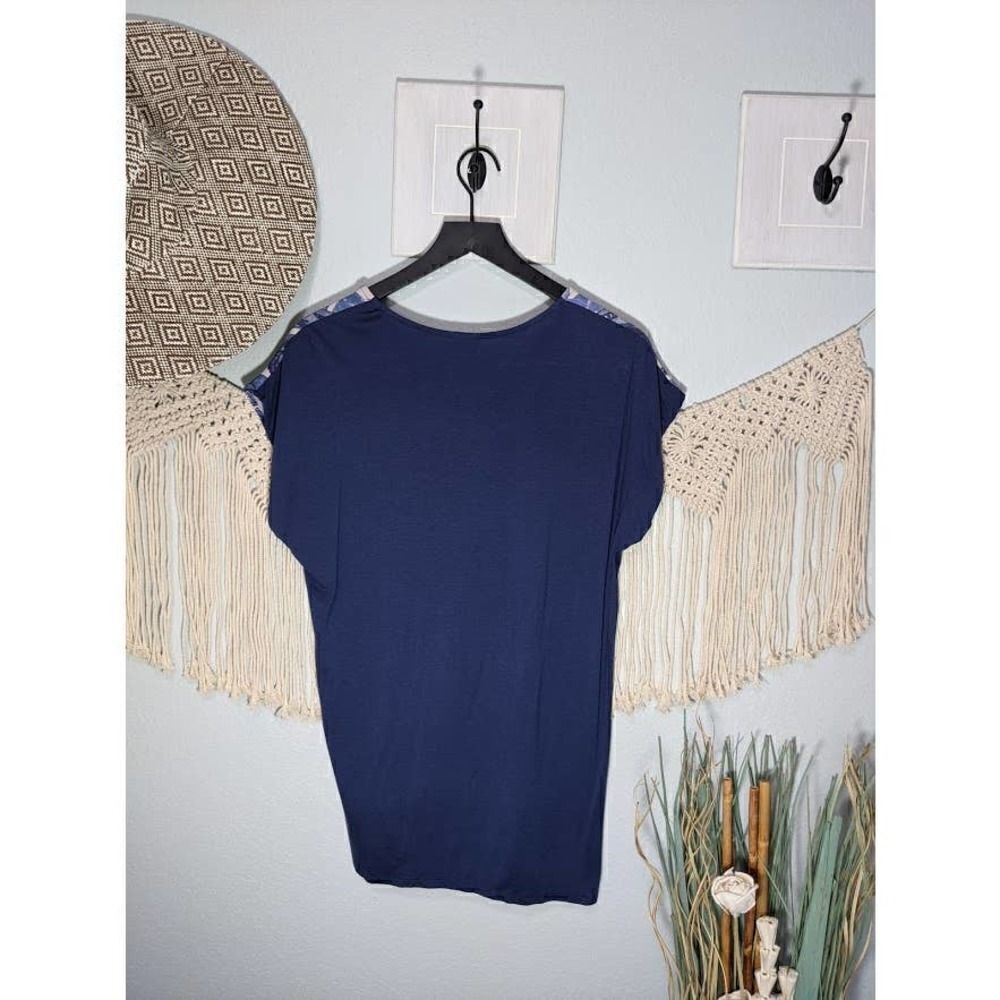Bobeau Blue Aztec Tunic Top - Picture 2 of 16